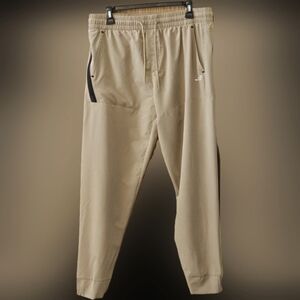 bcg ACADEMY LTD Training Stretch Pants w/ Pockets Tan Khaki Athletic Men size L